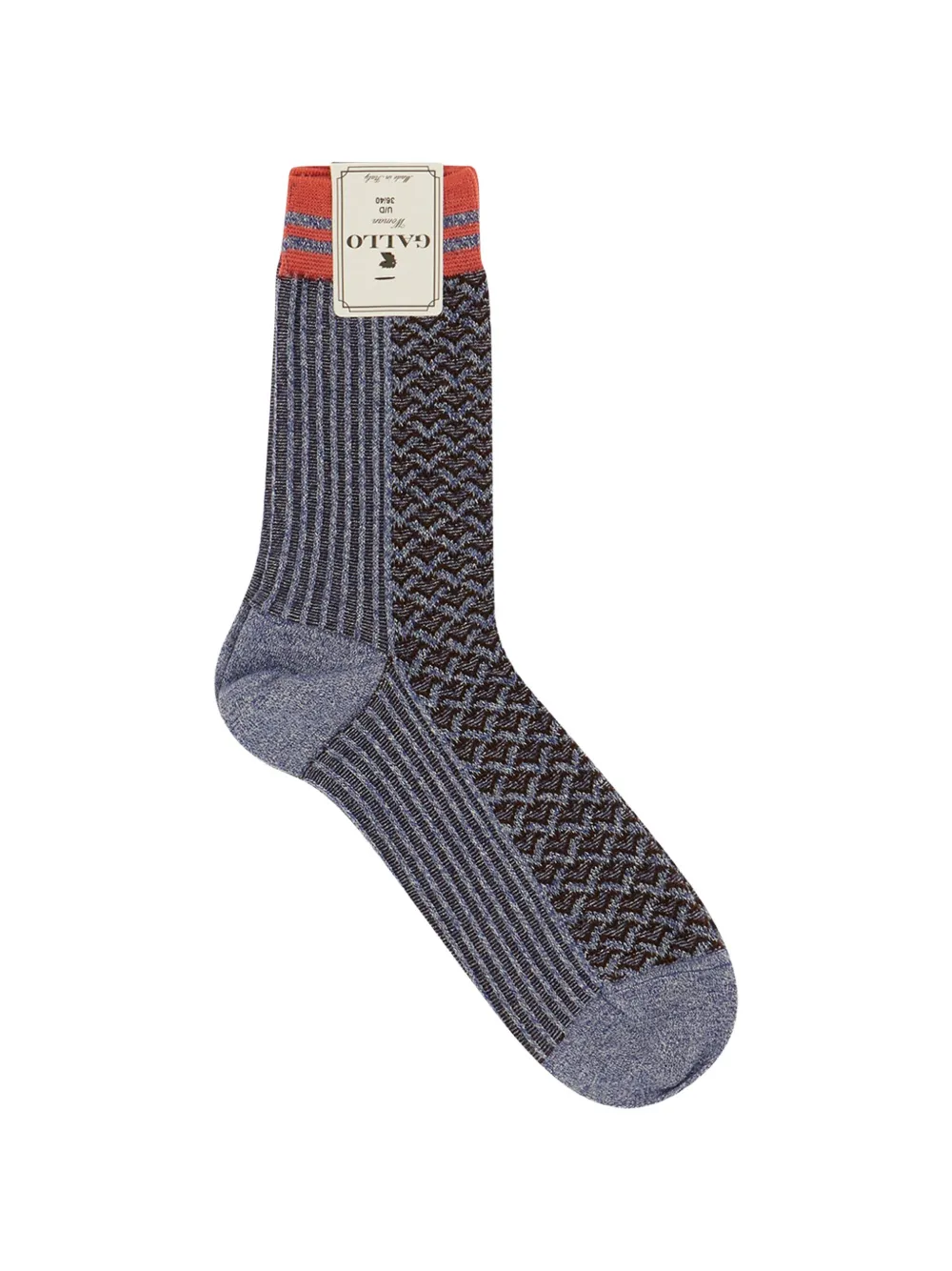Gallo geometric ribbed socks - Blu