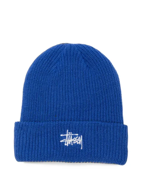 Stüssy logo-embroidered ribbed-knit beanie hat