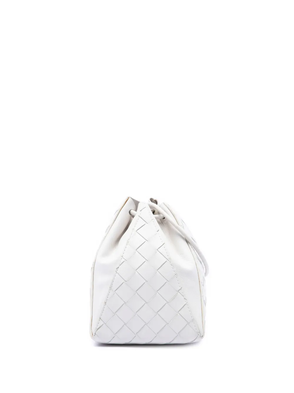 Bottega Veneta Pre-Owned mini sac seau Intrecciato Knot en cuir Nappa (2012-2026) - Blanc
