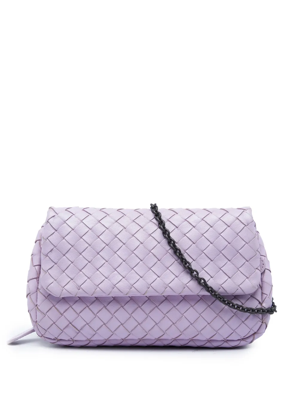 Bottega Veneta Pre-Owned 2012-2026 mini Nappa Intrecciato Expandable Chain Flap Umhängetasche - Violett