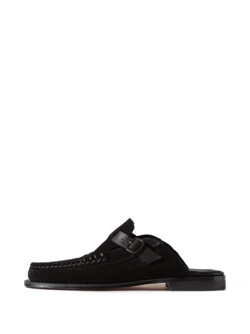 Hereu buckle-strap suede mules - Nero