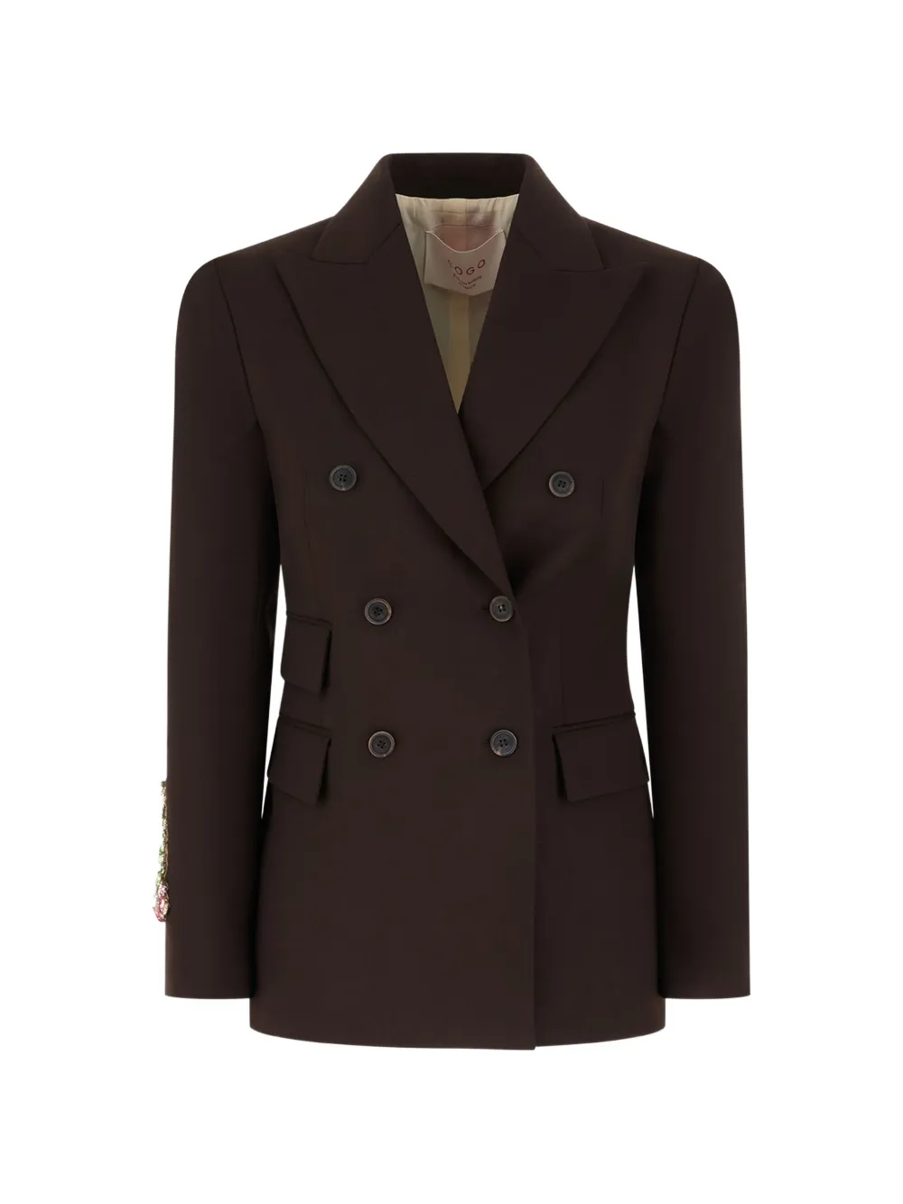Co.go Crystal-embellished Blazer In Brown
