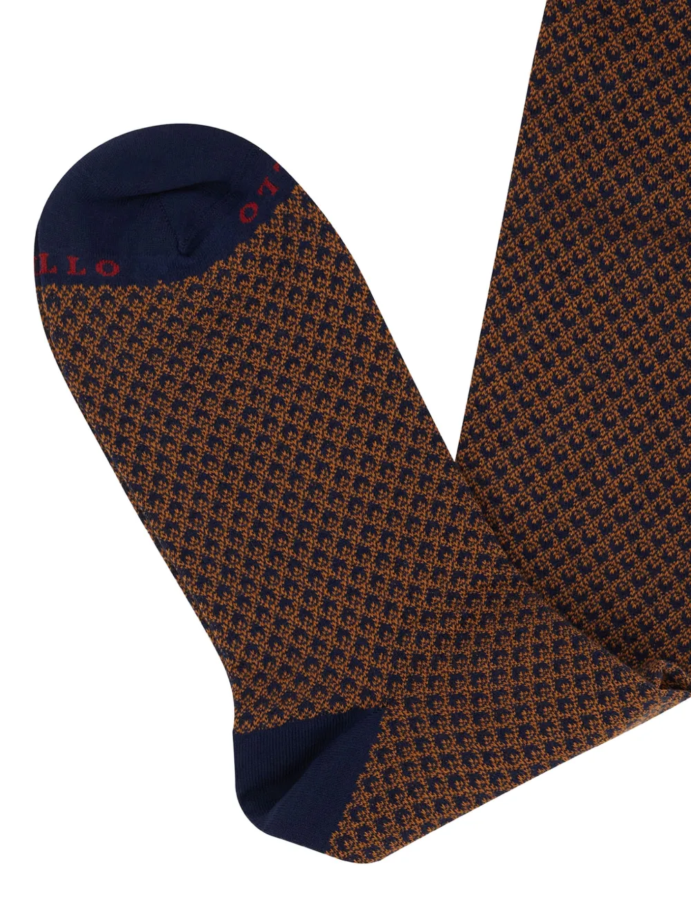 Gallo Kniehoge sokken met geometrisch patroon Bruin