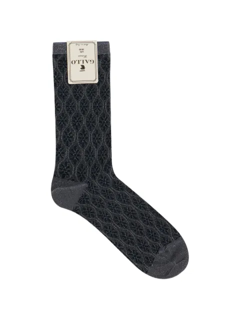Gallo patterned metallic-effect socks