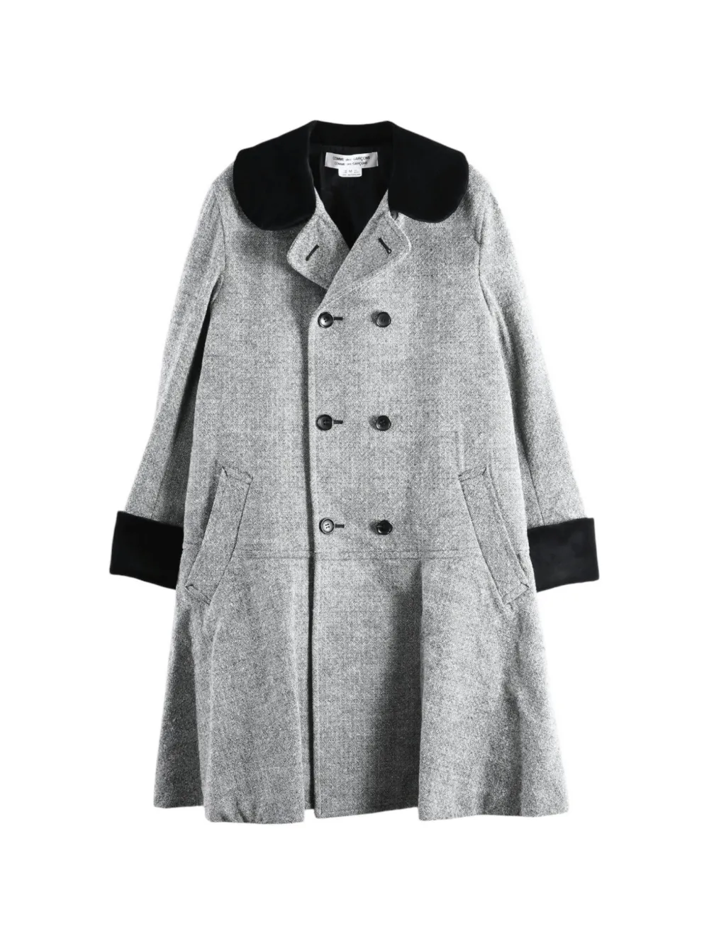 Comme Des Garçons Comme Des Garçons double-breasted contrast-trim coat - Grau
