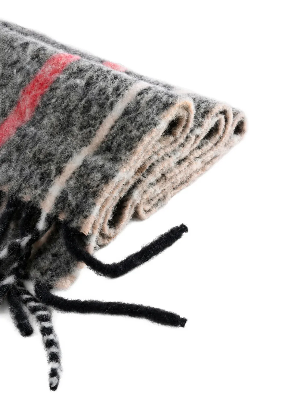 Vivienne Westwood check-pattern fringed scarf Grijs