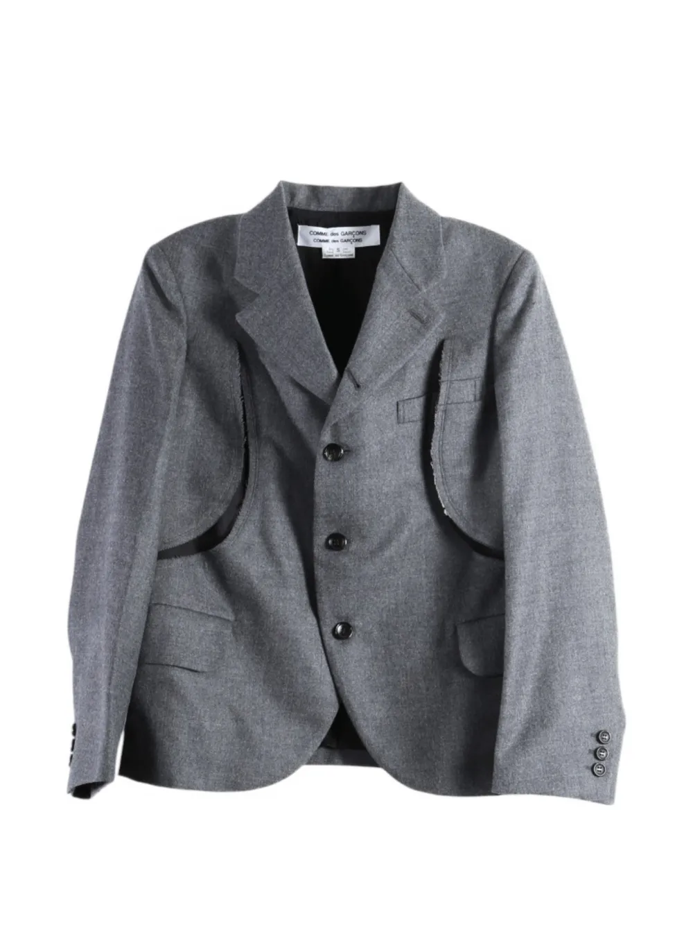 Comme Des Garçons Comme Des Garçons Wollsakko mit Cut-Out - Grau