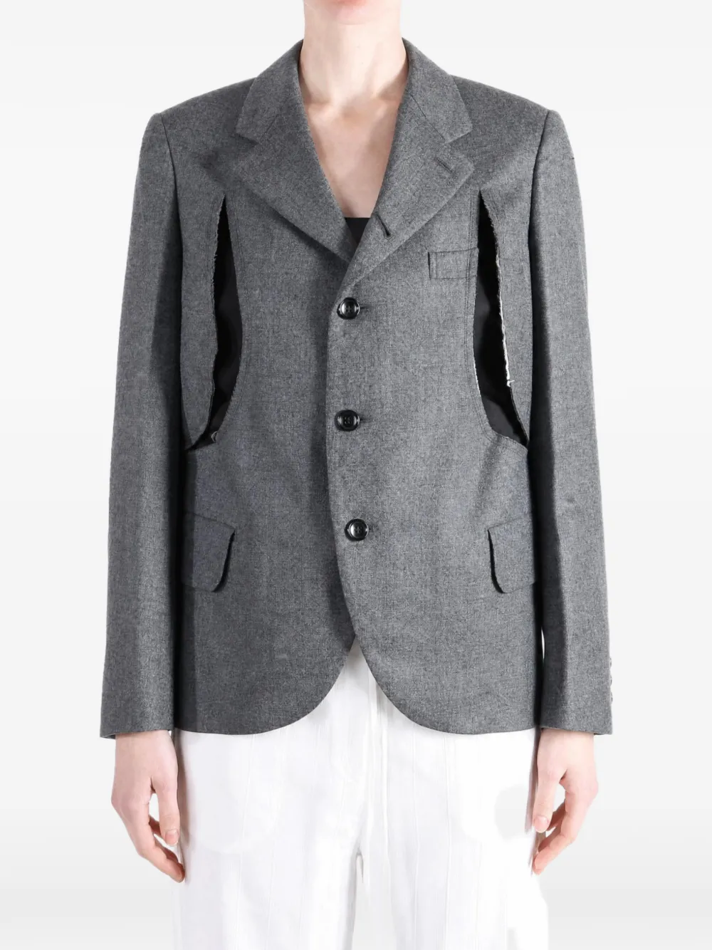 Comme Des Garçons Comme Des Garçons cut-out wool blazer Grijs