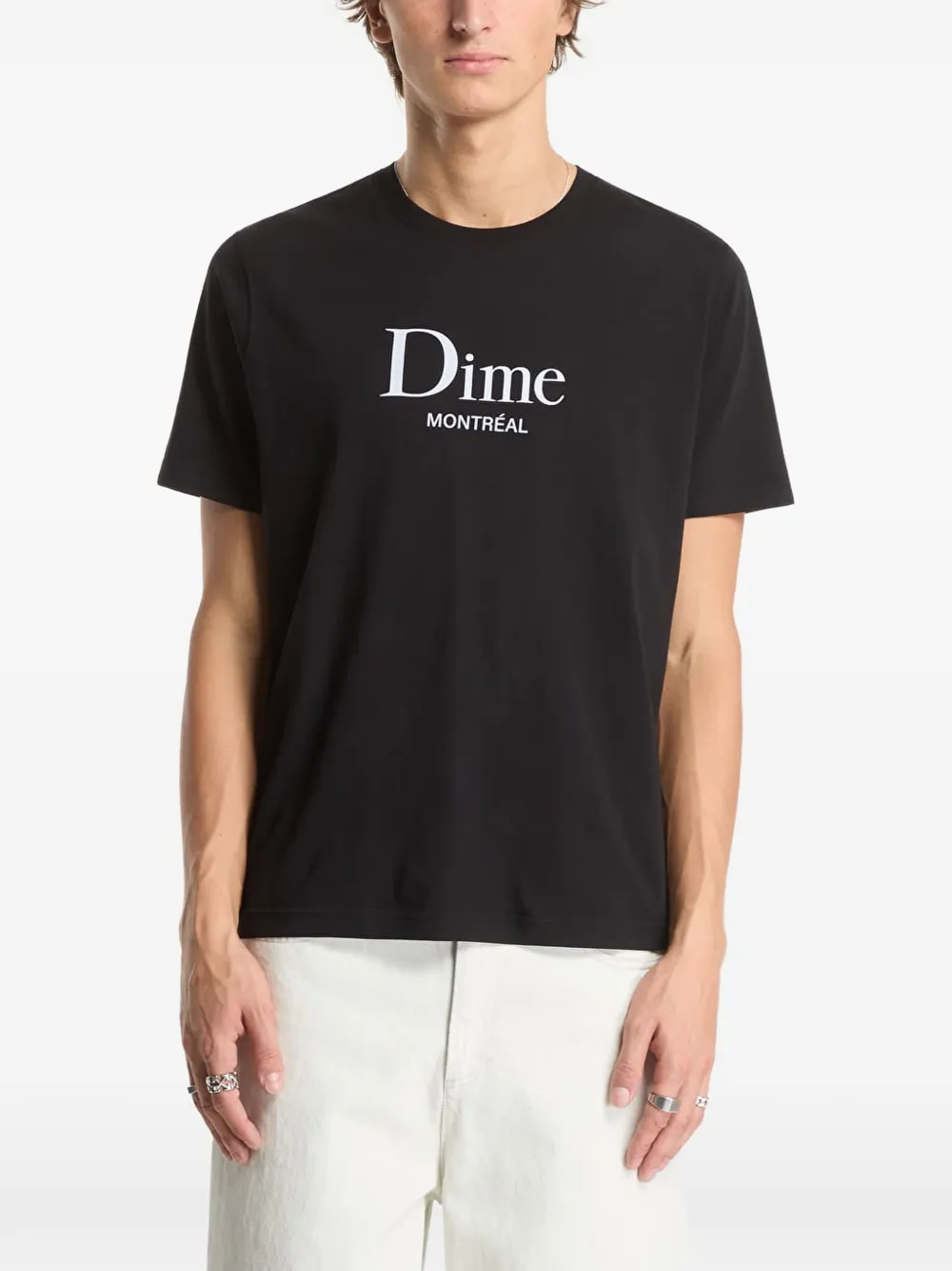 dime T-shirt met logoprint Zwart
