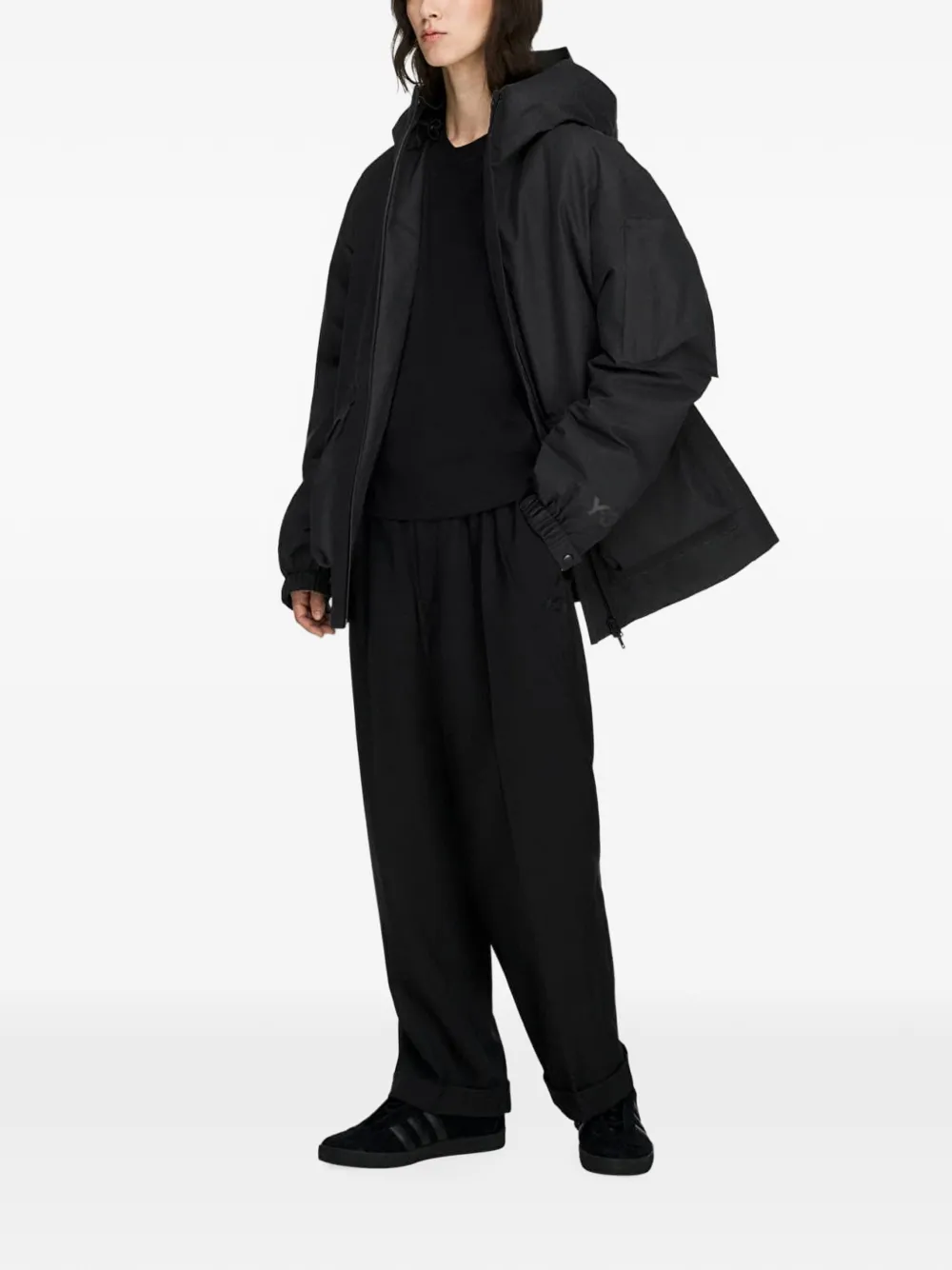 Y-3 GTX gewatteerd jack met capuchon Zwart