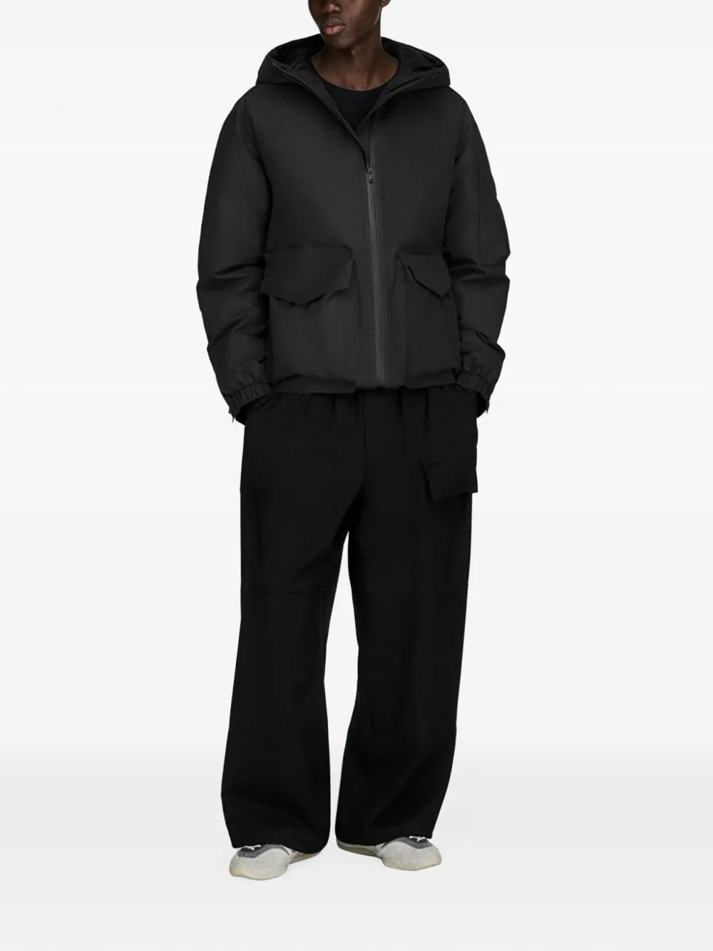 Y-3 GTX gewatteerd jack met capuchon Zwart