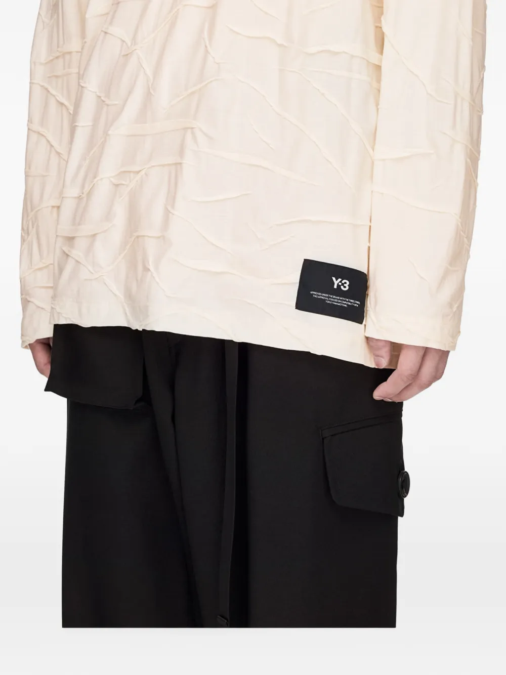 Y-3 Geplooid oversized T-shirt Wit