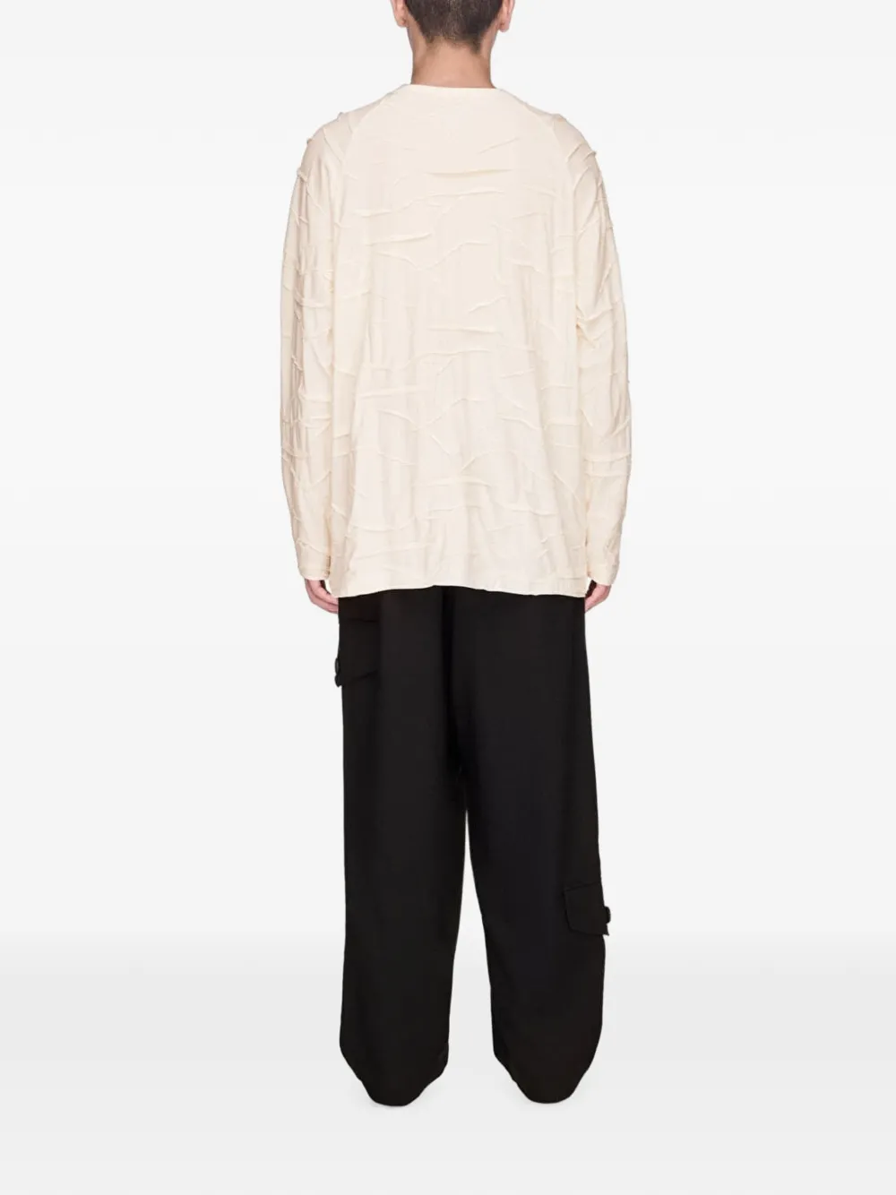 Y-3 Geplooid oversized T-shirt Wit