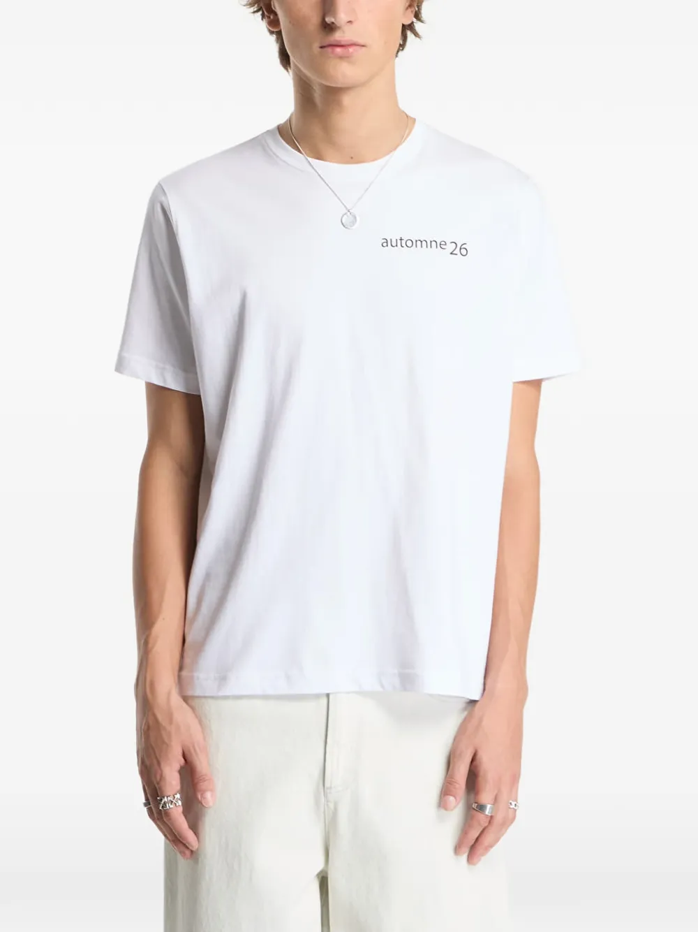 dime Grid グラフィック Tシャツ | ホワイト | Image 1