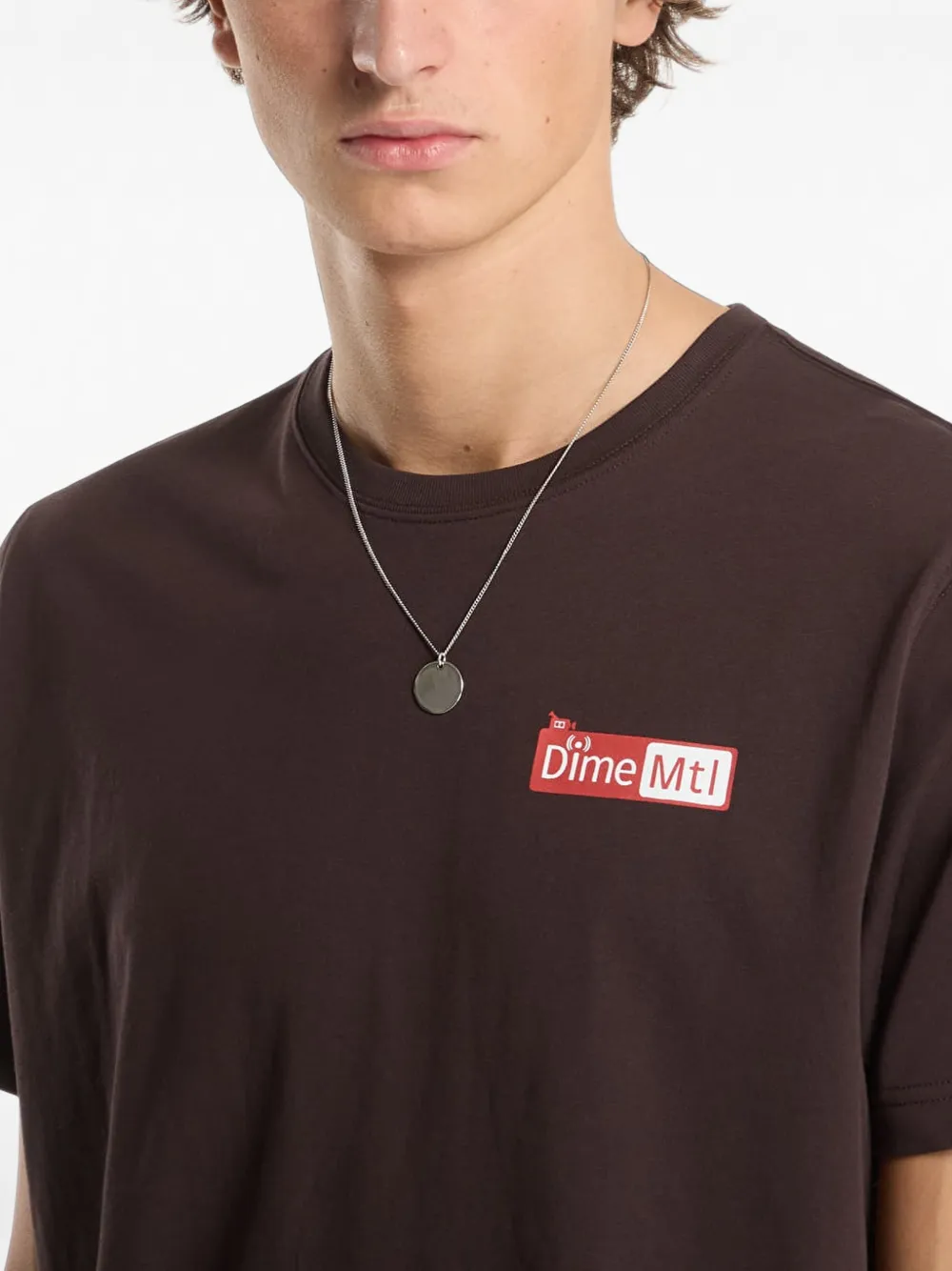 dime Leak T-shirt met grafische print Bruin