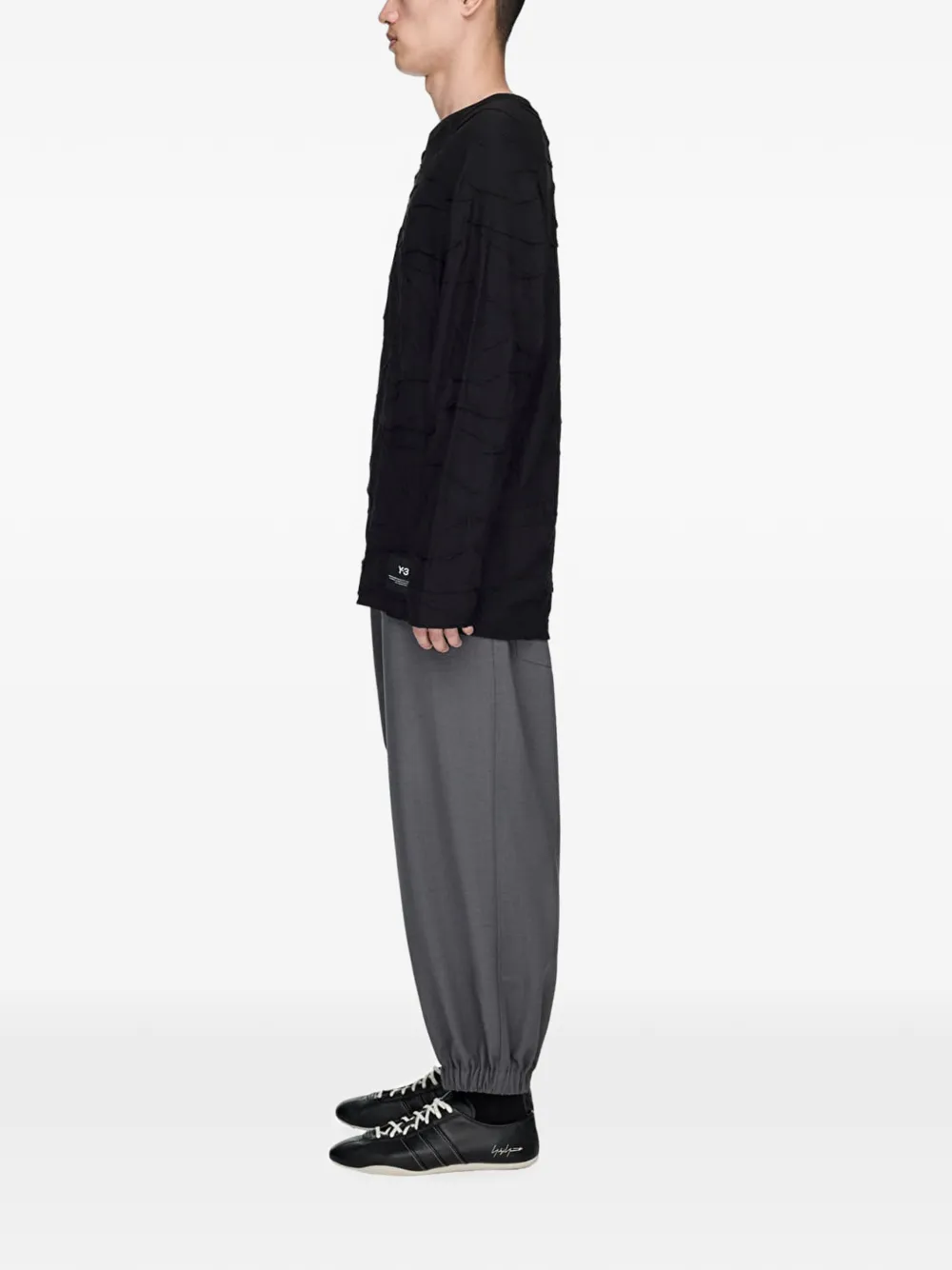 Y-3 Trui met gerafeld effect en raglanmouwen Zwart