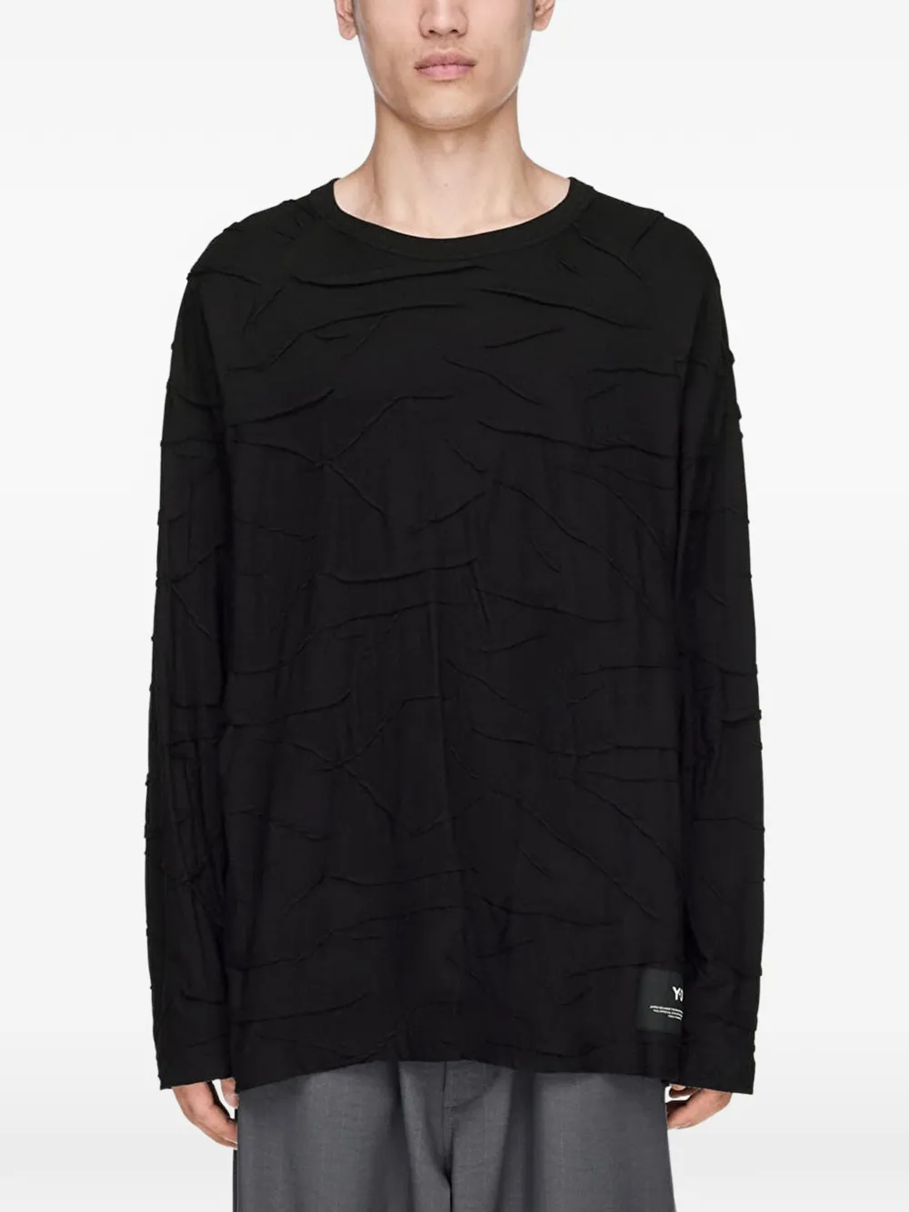 Y-3 pleated oversized long-sleeve T-shirt