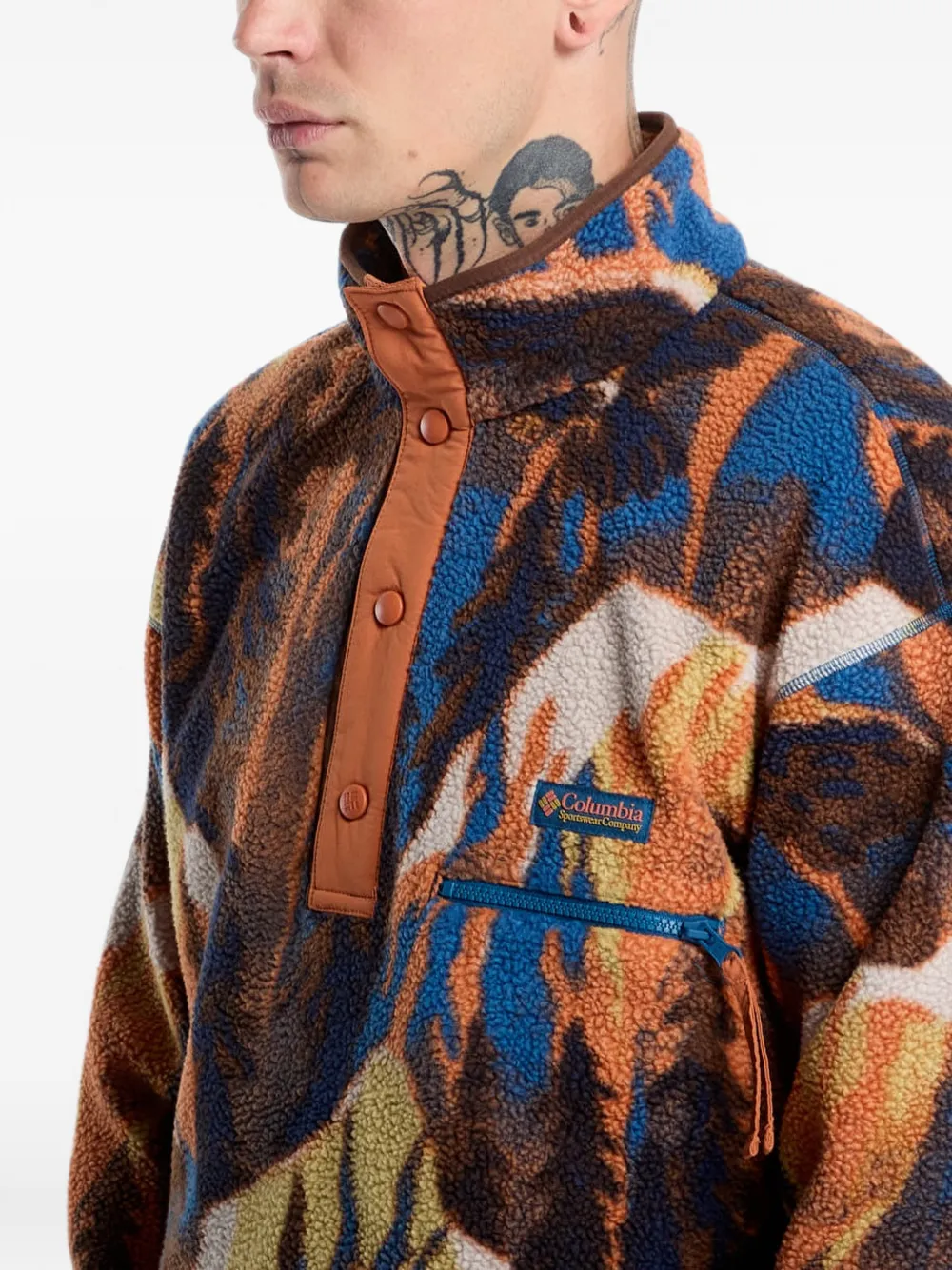 Columbia Helvetia II printed sweater Oranje