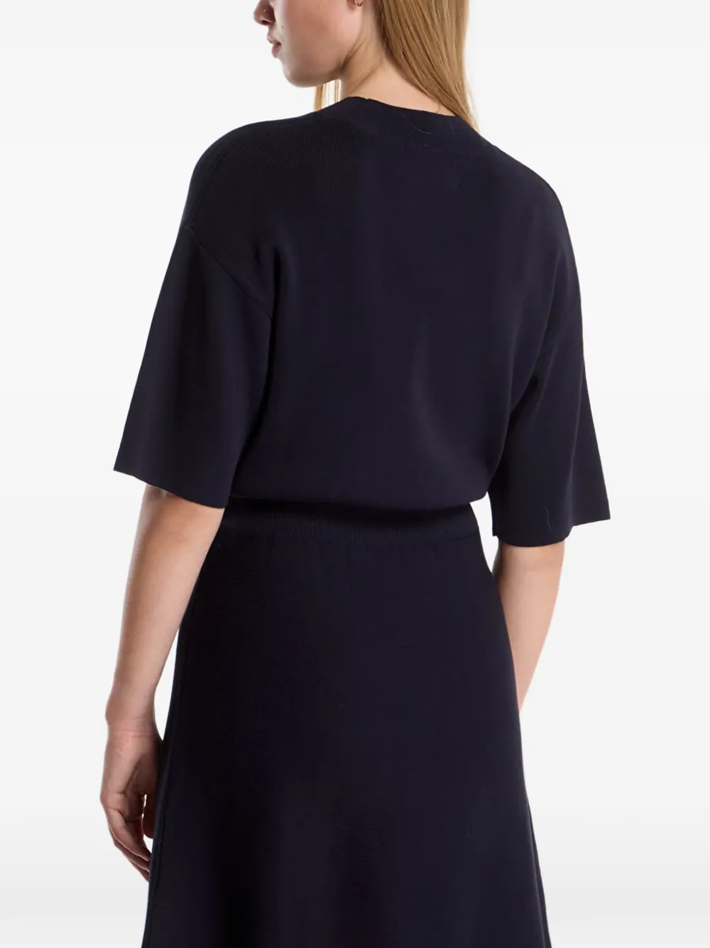 SAMSOE Satatiana gebreide mini-jurk met korte mouwen Blauw