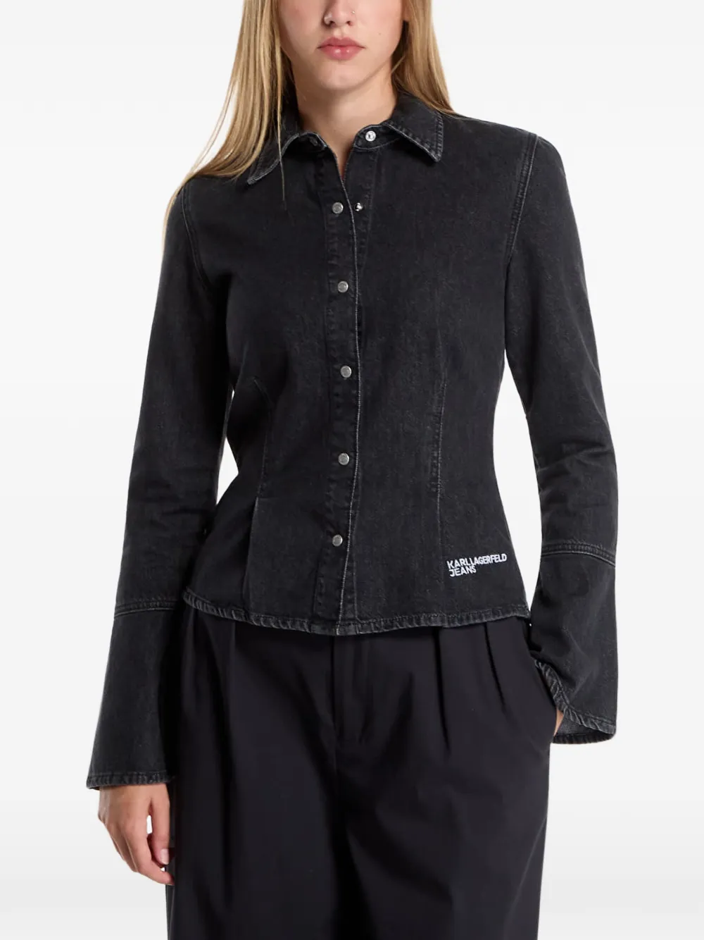 Karl Lagerfeld Jeans bell-sleeve denim shirt