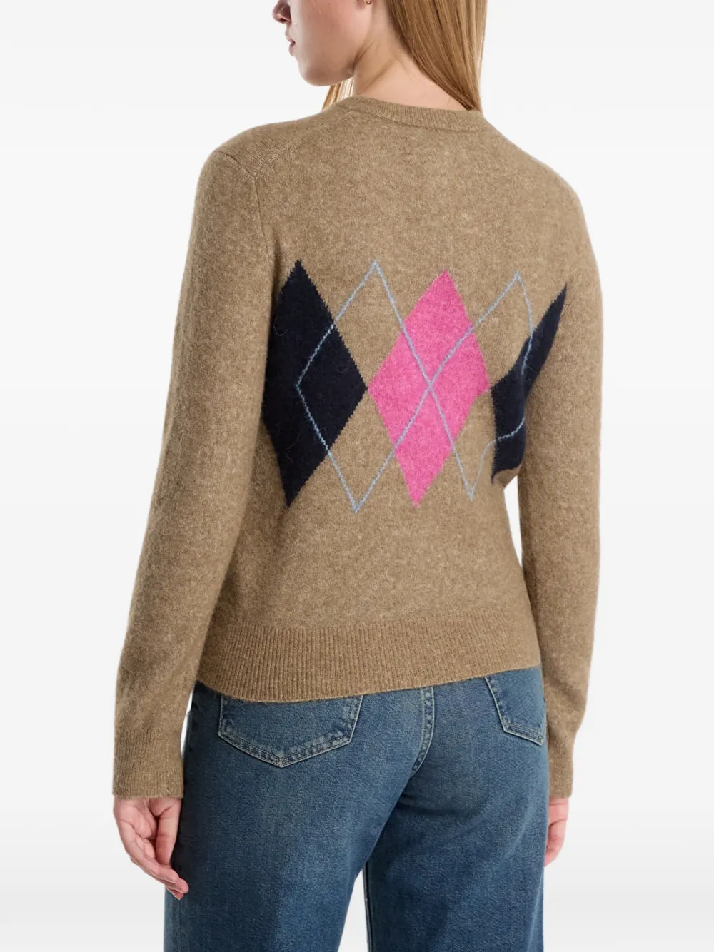 SAMSOE Sanor vest met argyle-patroon Bruin