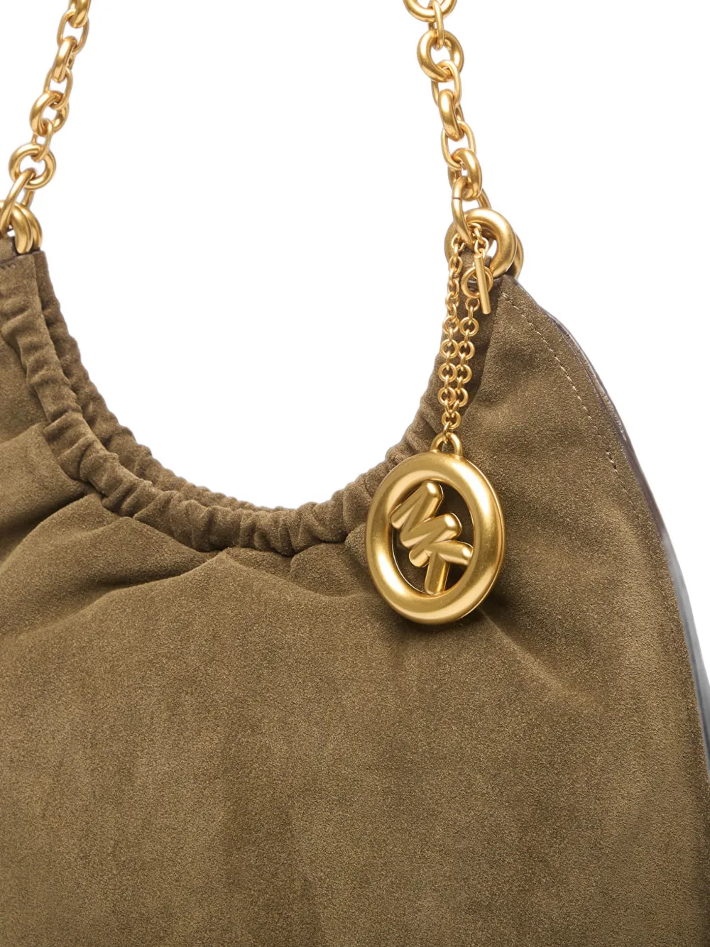 Michael Kors Shopper met kettingband en logobedel Bruin