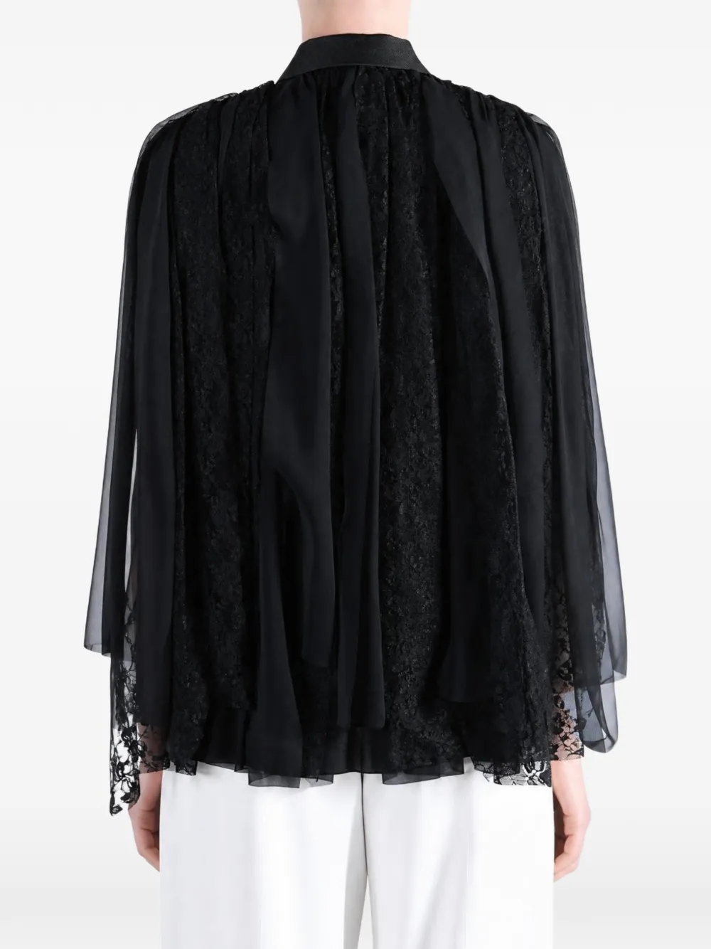 Comme Des Garçons Gedrapeerd jack met kanten vlakken Zwart