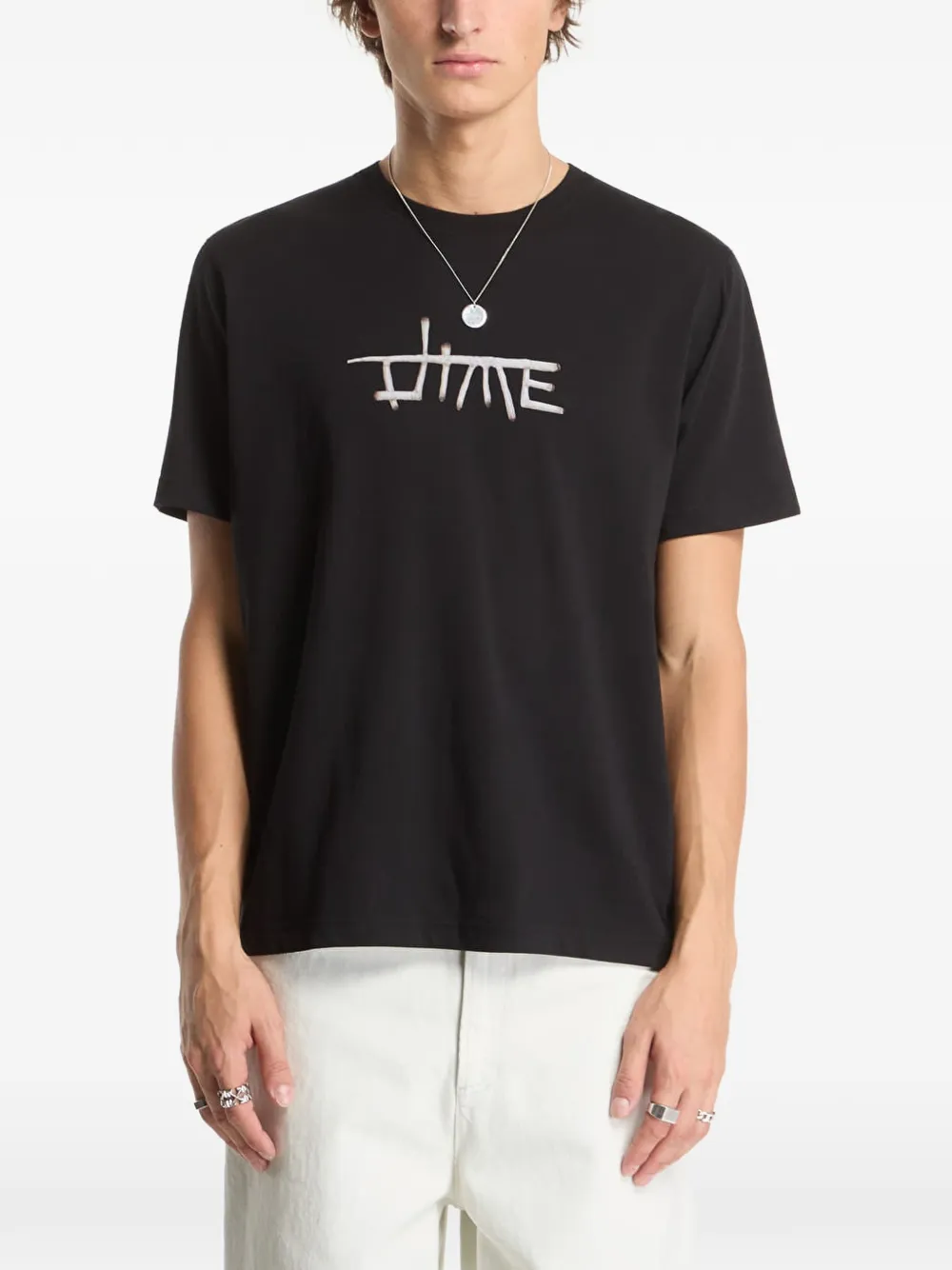 dime T-shirt met logoprint Zwart
