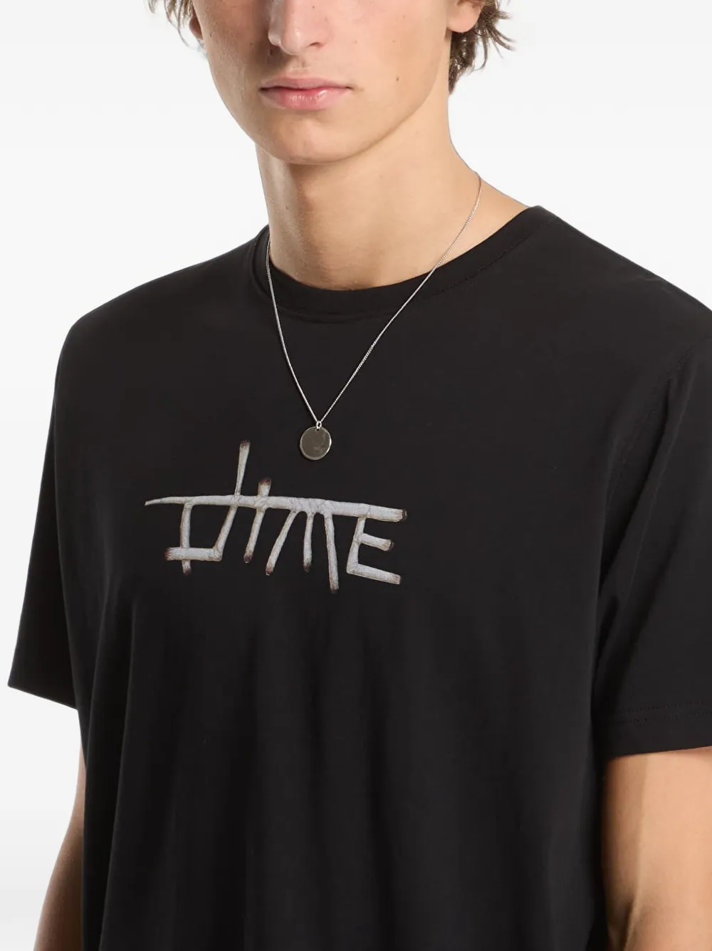 dime T-shirt met logoprint Zwart
