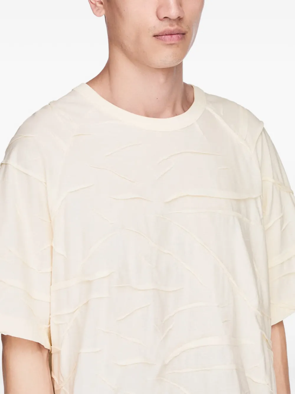 Y-3 Geplooid T-shirt Wit