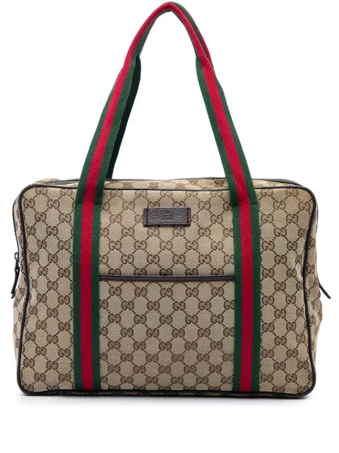 Gucci Pre-Owned maletín de lona GG con detalle Web 2016-2026