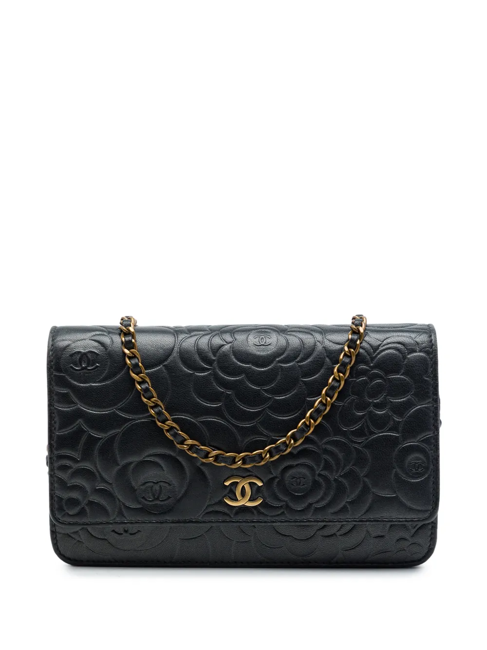 CHANEL Pre-Owned 2013-2014 Camellia Wallet-On-Chain crossbody bag - Nero