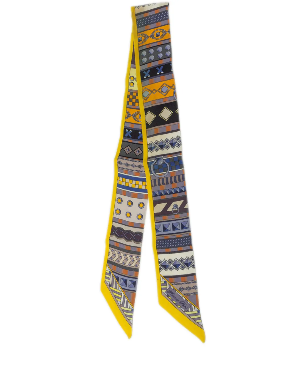 Hermès Pre-Owned 2000-2026 Colliers de Chiens Silk Twilly Scarf scarves - Blau