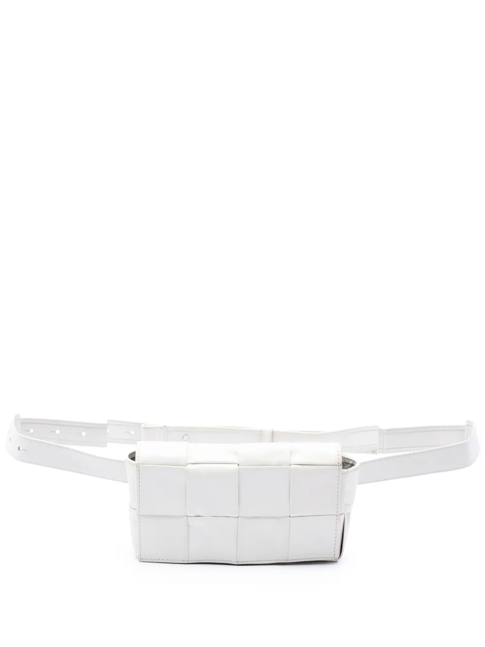 Bottega Veneta Pre-Owned sac banane Paper Cassette en cuir de veau Intrecciato (2012-2026) - Blanc