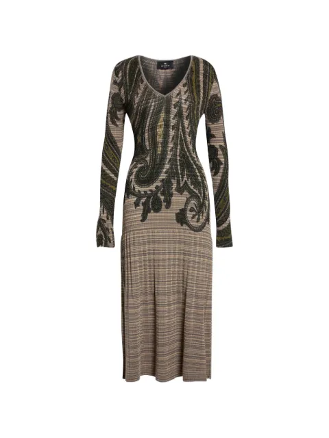 ETRO Paisley-print pleated midi dress
