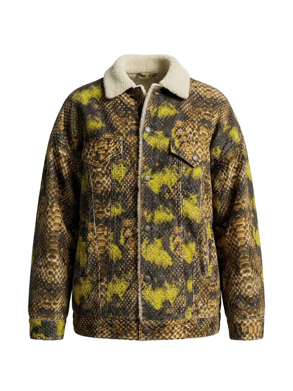 R13 snake-print corduroy jacket Bruin