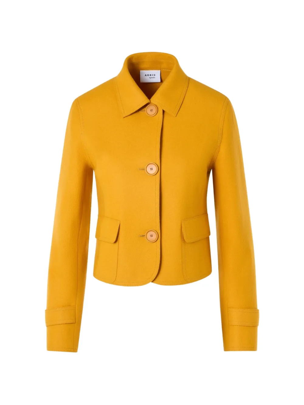 Akris Button-up Flap-pocket Fitted Jacket In Yellow
