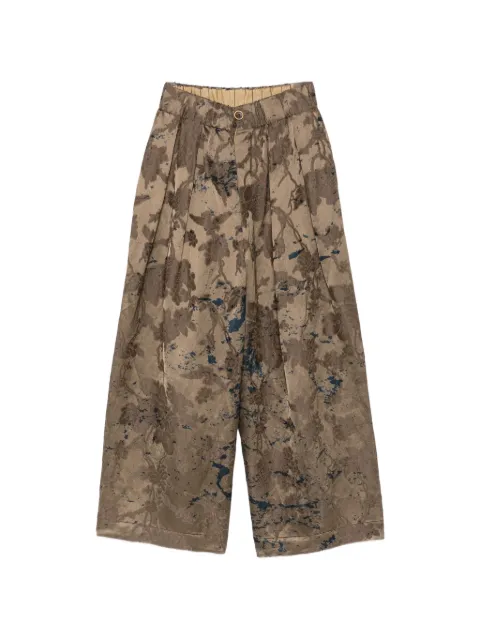 Uma Wang Poetic floral-jacquard palazzo pants