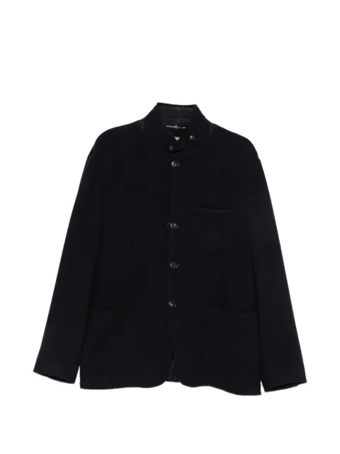 Canali high-neck textured-knit jacket