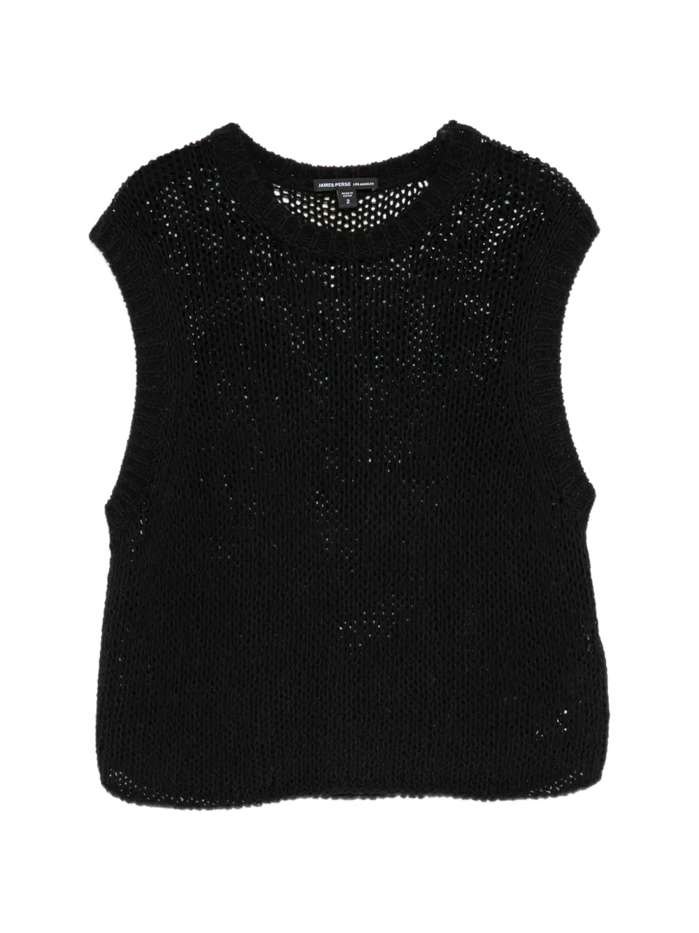 James Perse Canotta in maglia di cotone e lino - Nero