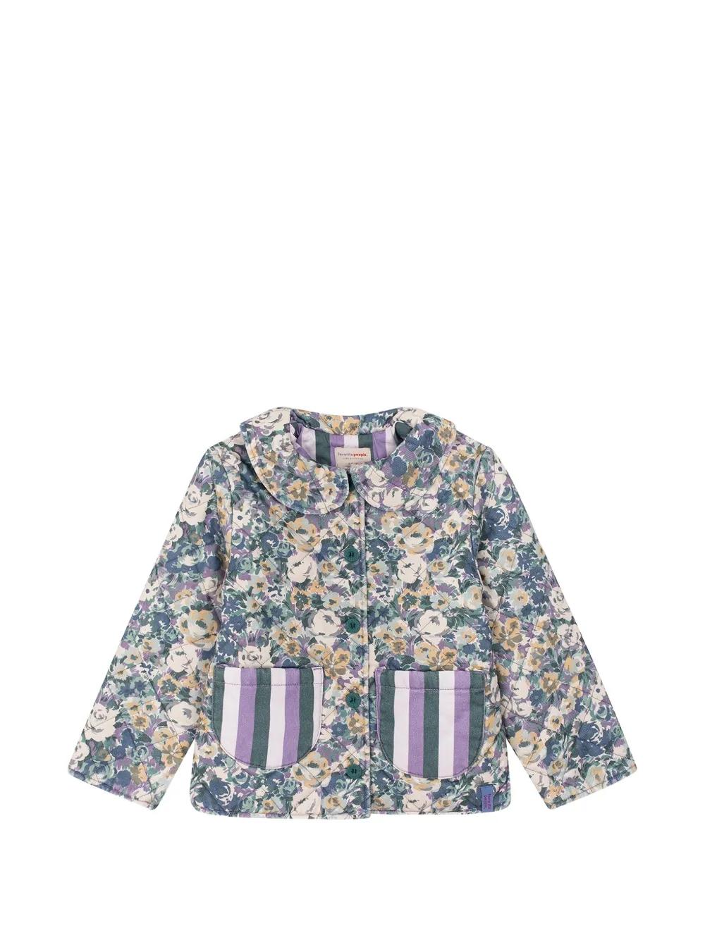 Favorite People Mixtape quilted floral-print jacket - Blu