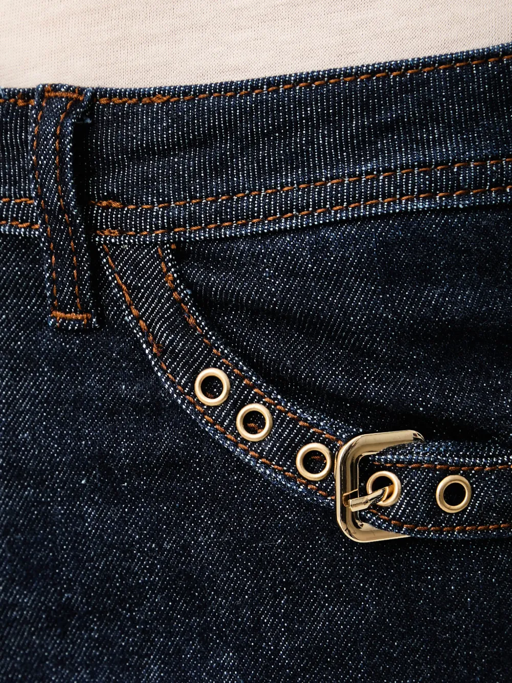 Gaudi Flared jeans met gespdetail Blauw