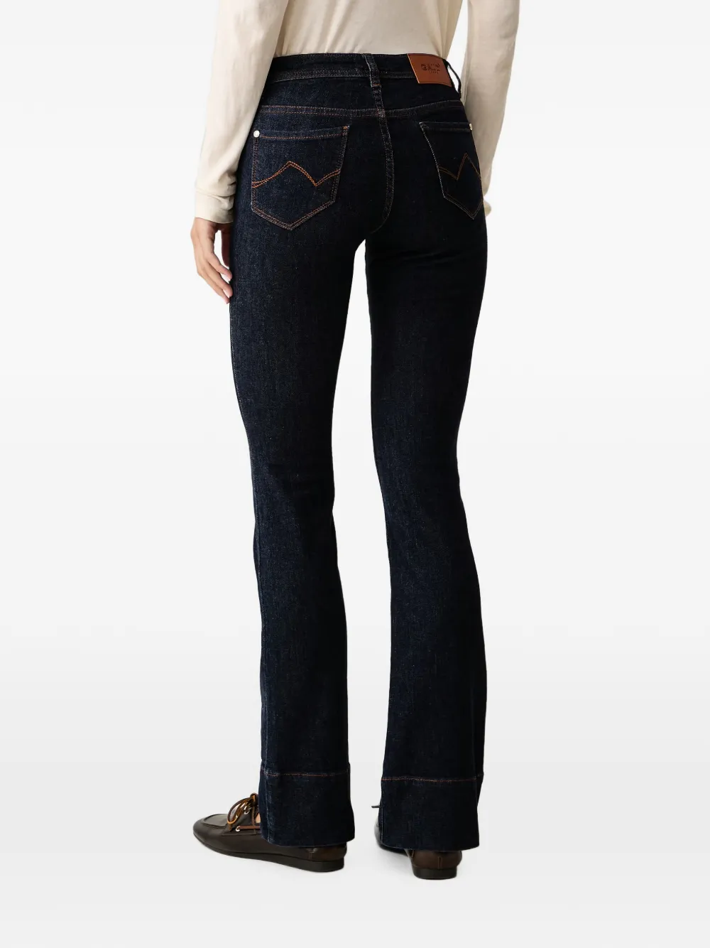 Gaudi Flared jeans met gespdetail Blauw