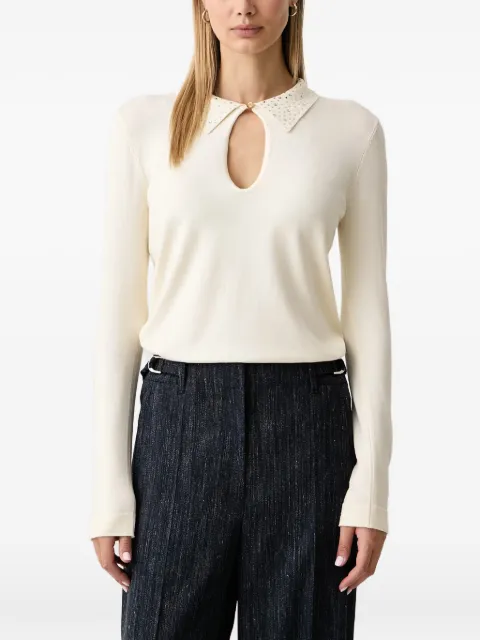 Gaudi crystal-embellished cut-out sweater