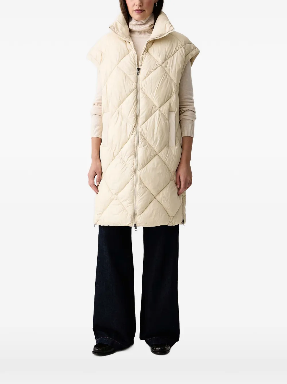 Gaudi diamond-quilted sleeveless coat - Toni neutri