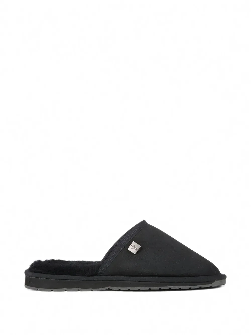EMU AUSTRALIA chaussons Platinum Yamba à plaque logo doublés de peau lainée - Noir EMU AUSTRALIA chaussons Platinum Yamba à plaque logo doublés de peau lainée - Noir