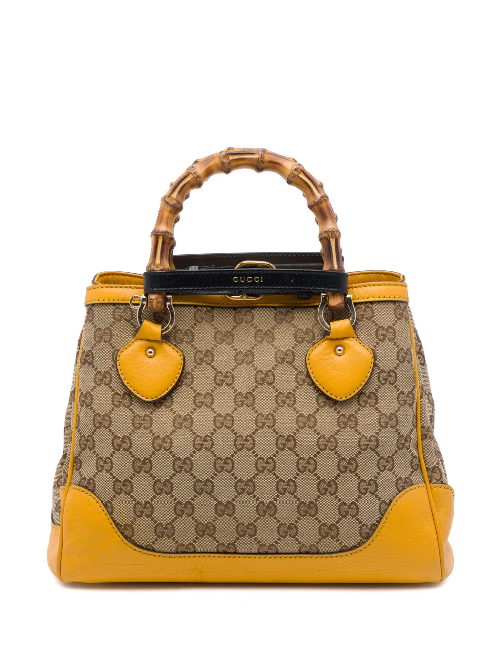 Gucci Pre-Owned sacoche Bamboo Diana en toile GG (2016-2026) - Jaune Gucci Pre-Owned sacoche Bamboo Diana en toile GG (2016-2026) - Jaune