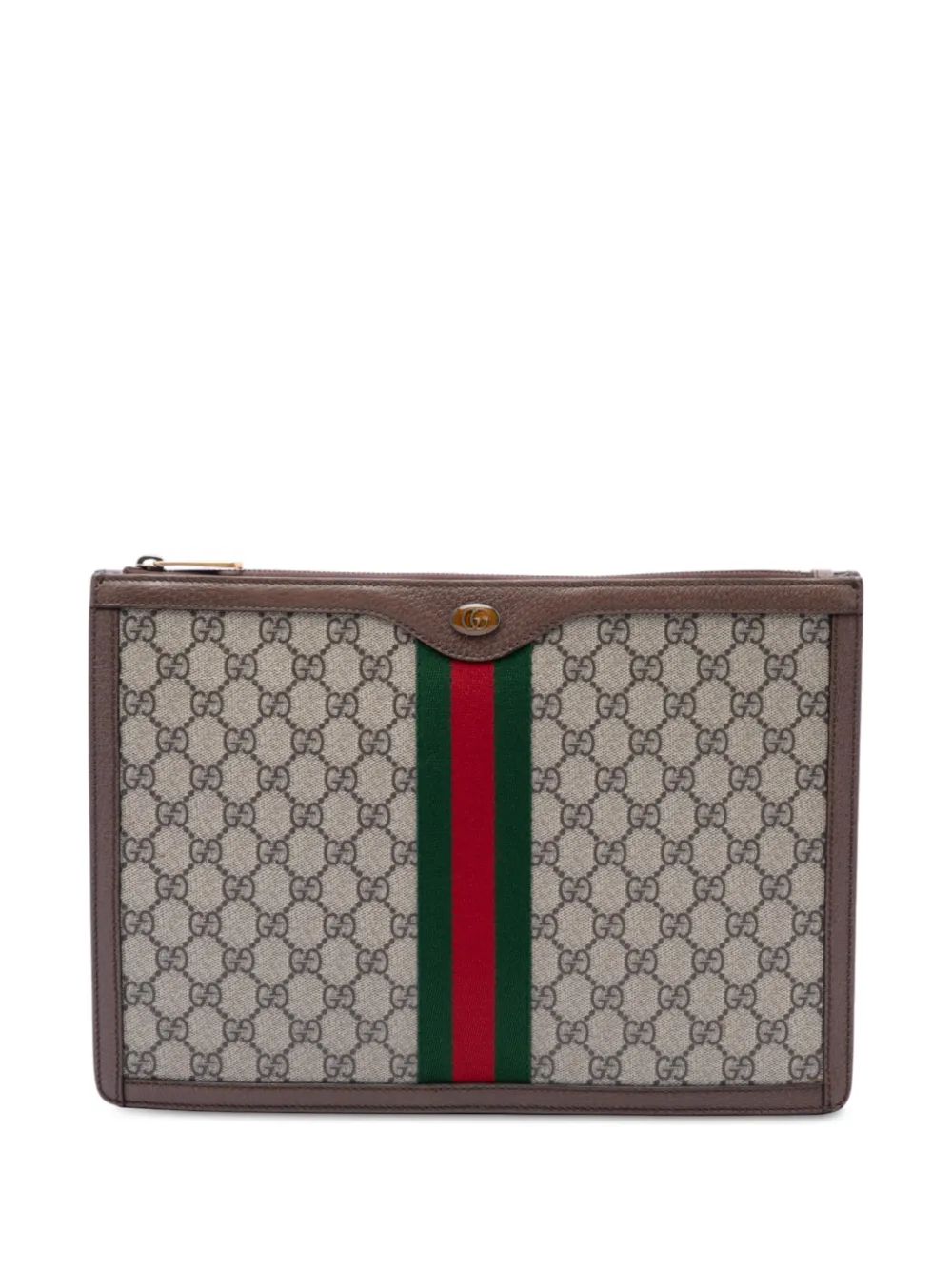 Gucci Pre-Owned pochette GG Supreme Web Ophidia (2016-2026) - Tons neutres