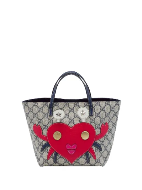 Gucci Pre-Owned 2016-2026 Kids GG Supreme Crab Heart tote bag