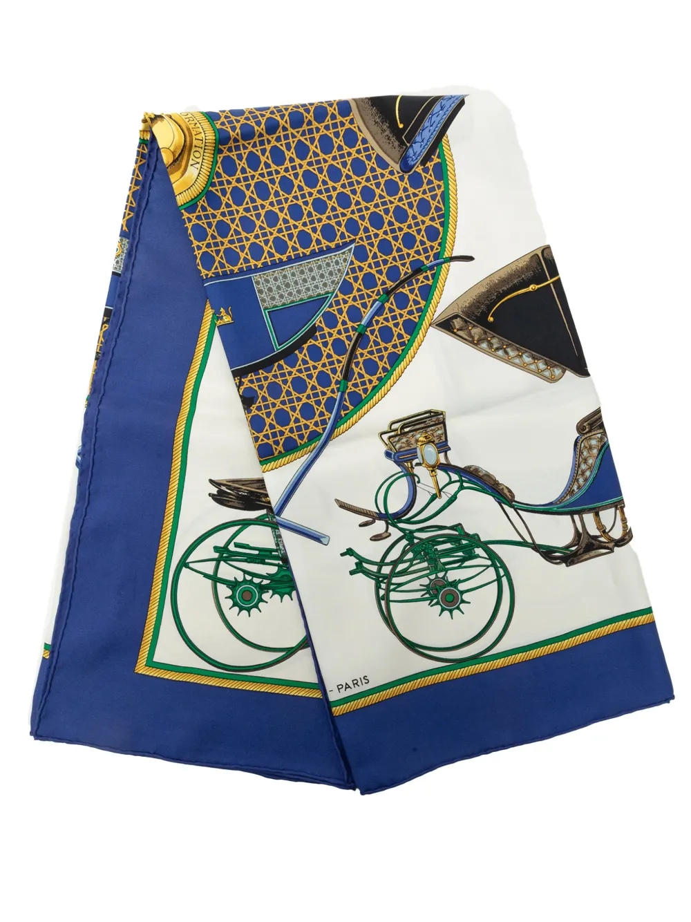 Hermès Pre-Owned 1960-2000 Les Voitures a Transformation Silk Scarf 90 scarves - Weiß